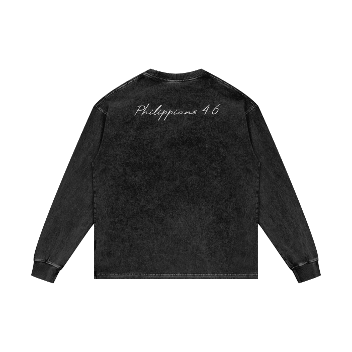 Acid Wash Oversize Long Sleeve T-Shirt - 250 GSM